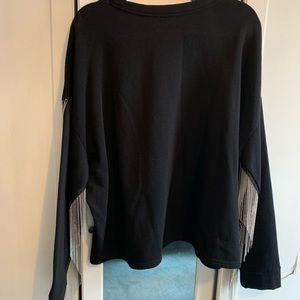 Black Pullover Sweater with Embellishments (Black)